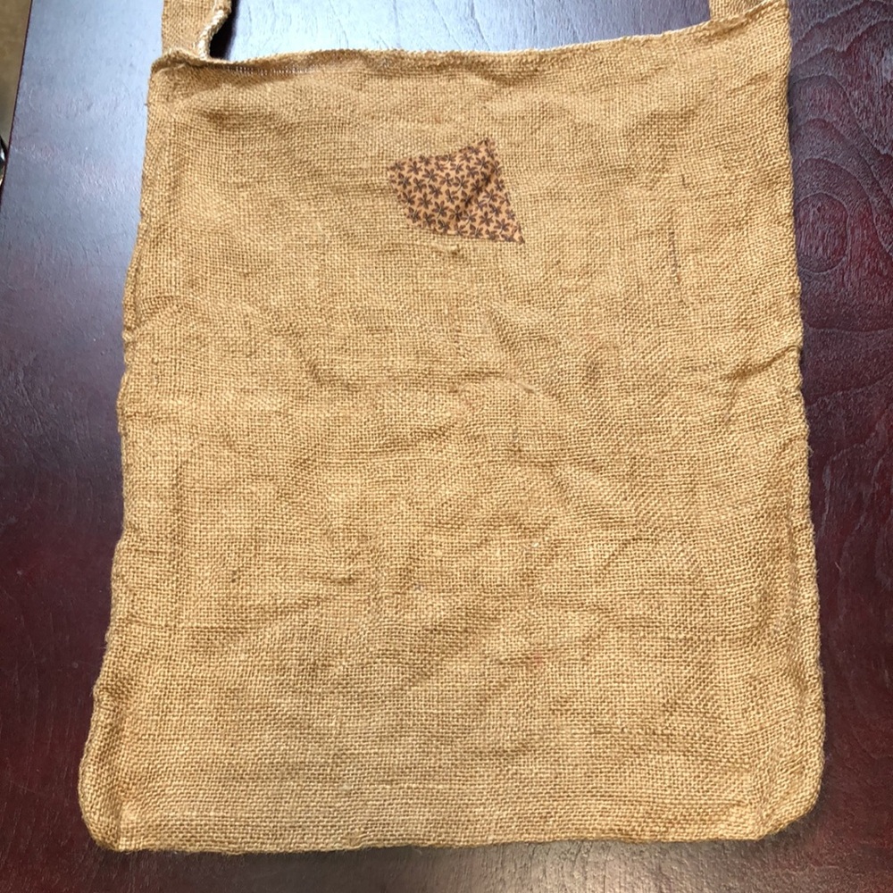 Vintage Michigan Renaissance Festival Faire Brown Burlap Shoulder Bag Tote Sack - Picture 5 of 5